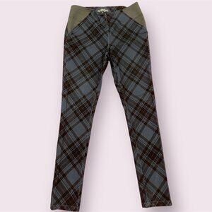 Boom Boom Jeans Flocked Plaid Pull-On Skinny Jeans